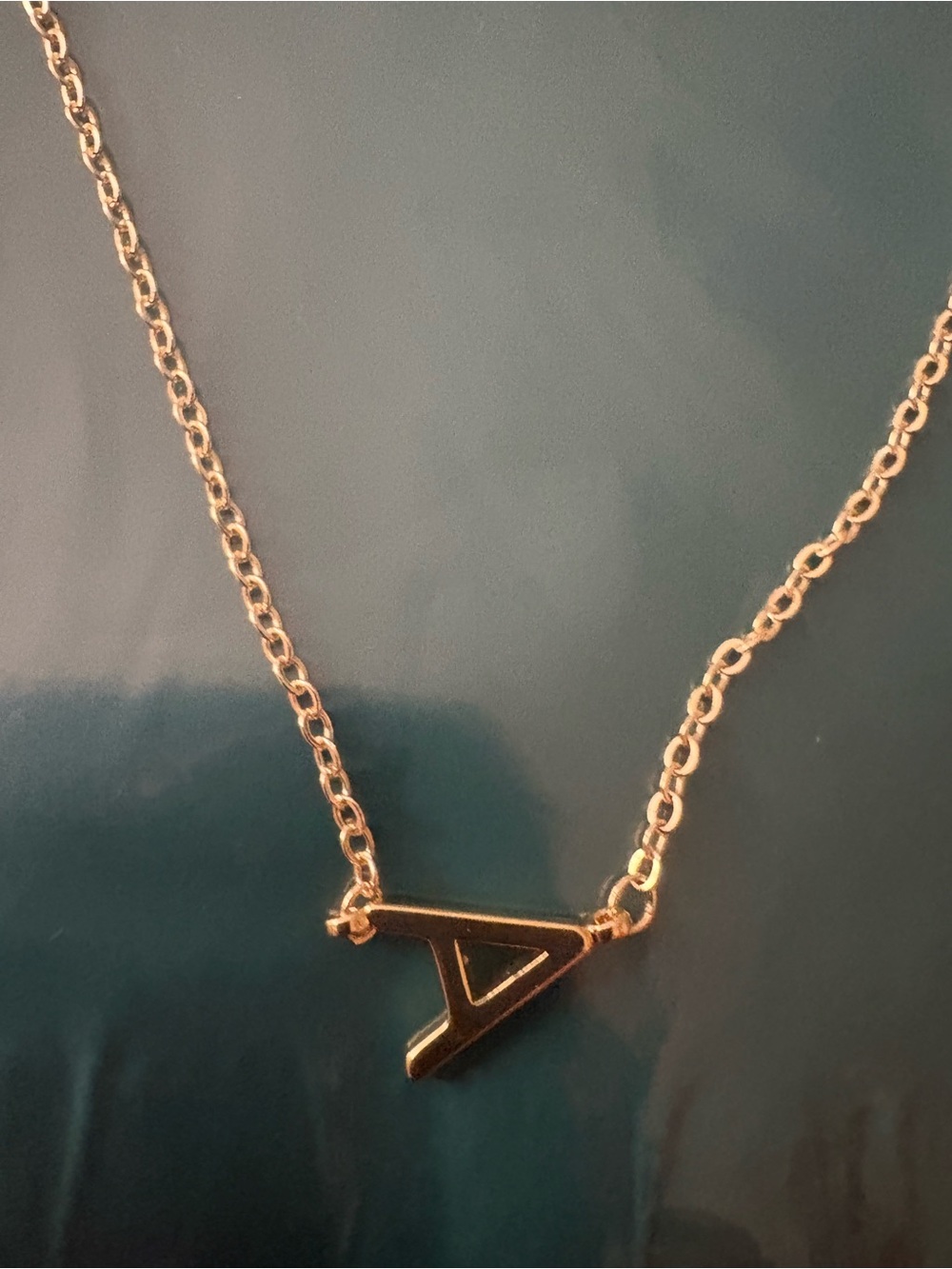 Rose Gold Initial 'A' Pendant Necklace - Minimal Everyday Jewelry - Picture 2 of 3